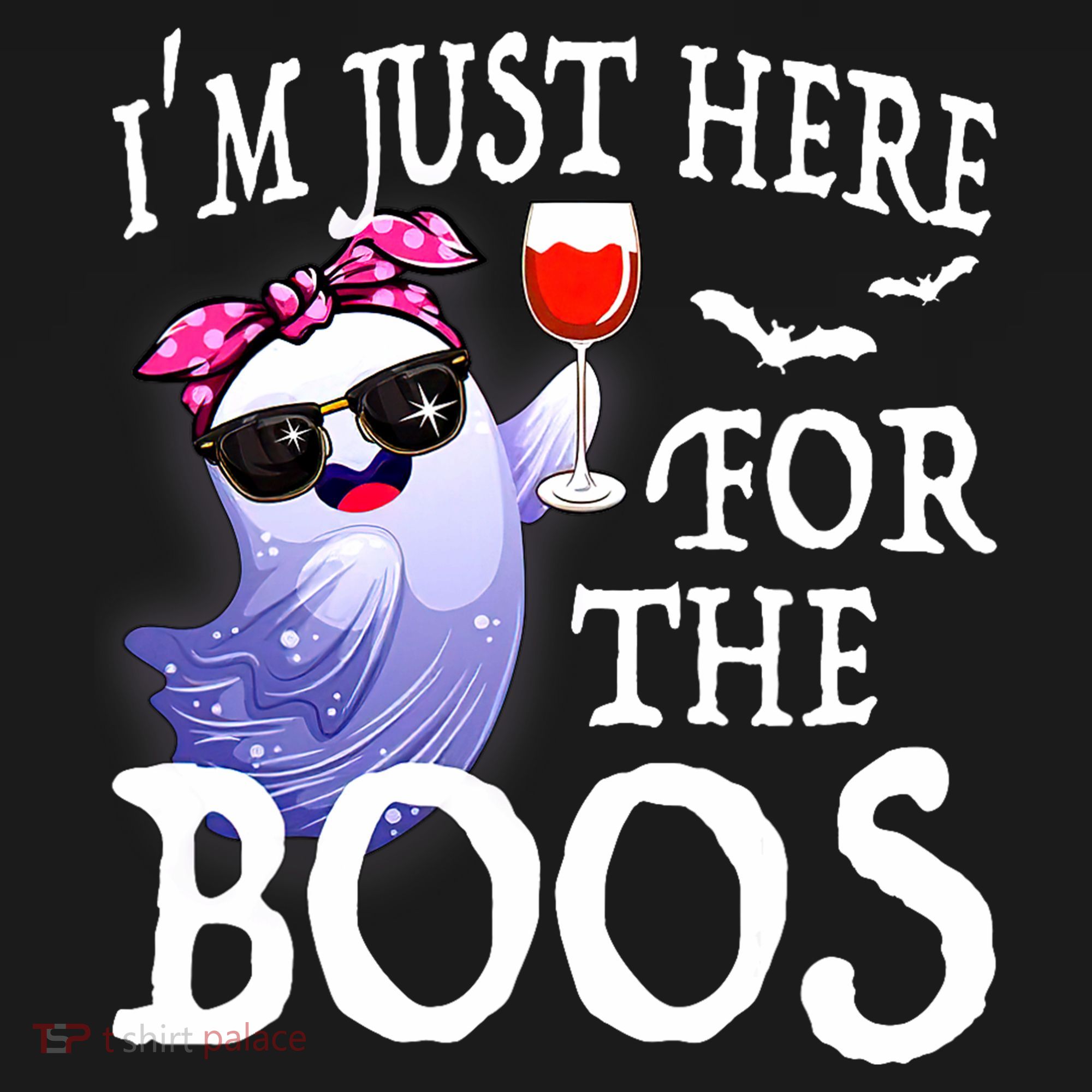 Women Im Just Here For The Boos Cute Halloween Ghost Wine Baby Bodysuit