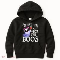 Women Im Just Here For The Boos Cute Halloween Ghost Wine Kids Hoodie thumb 0
