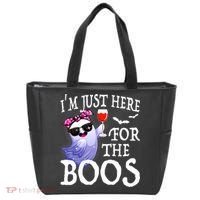 Women Im Just Here For The Boos Cute Halloween Ghost Wine Tote Bag thumb 0