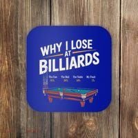 Why I Lose At Billiards Pool Player Billiard Snooker Coaster thumb 0