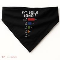 Why I Lose At Cornhole USA-Made Doggie Bandana thumb 0
