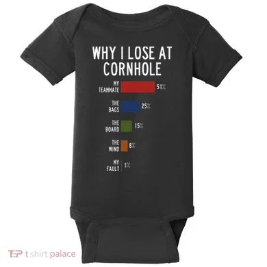Why I Lose At Cornhole Baby Bodysuit