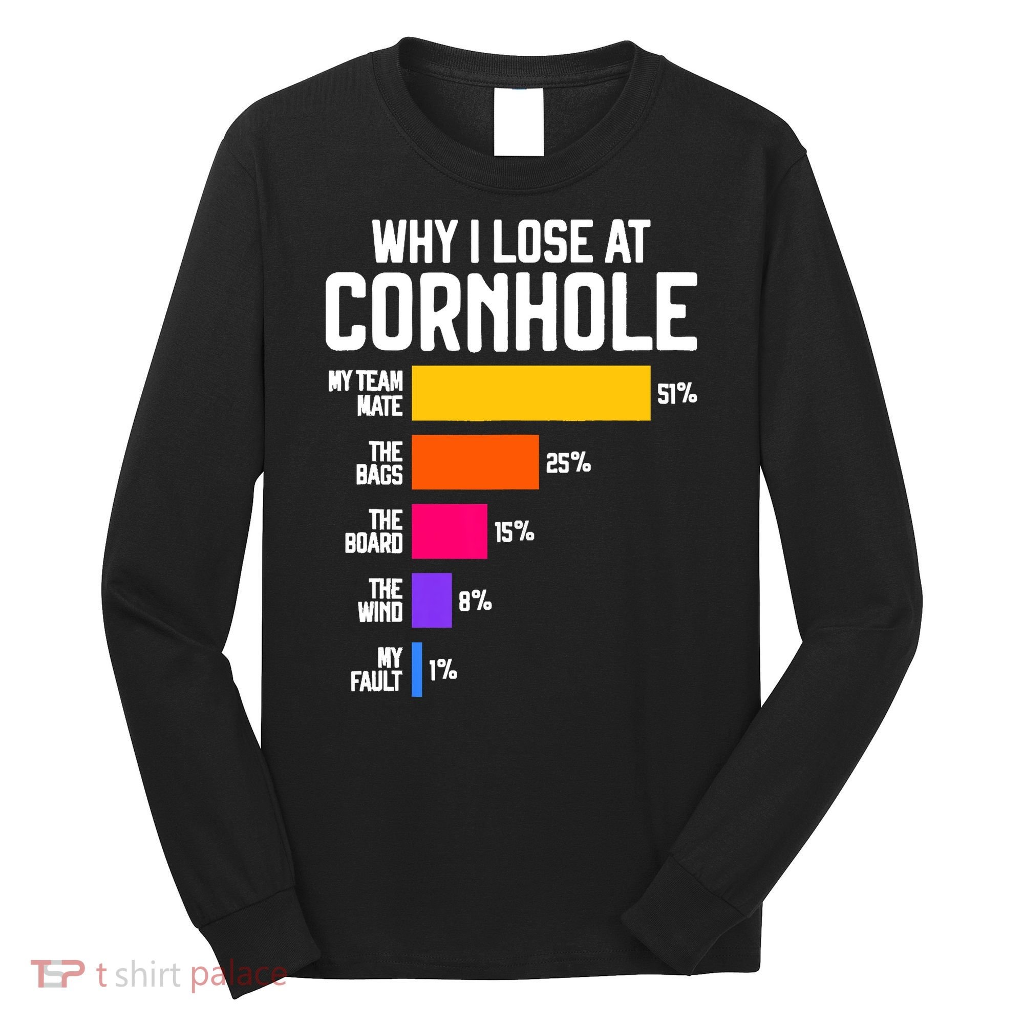 Why I Lose At Cornhole Humor Toss Like A Boss Long Sleeve Shirt