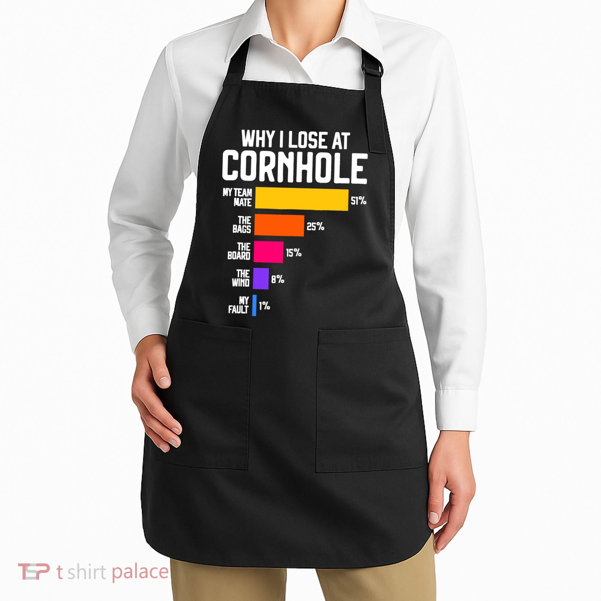 Why I Lose At Cornhole Humor Toss Like A Boss Apron