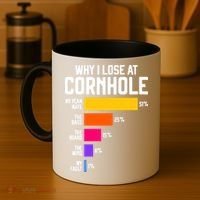 Why I Lose At Cornhole Humor Toss Like A Boss Coffee Mug thumb 4