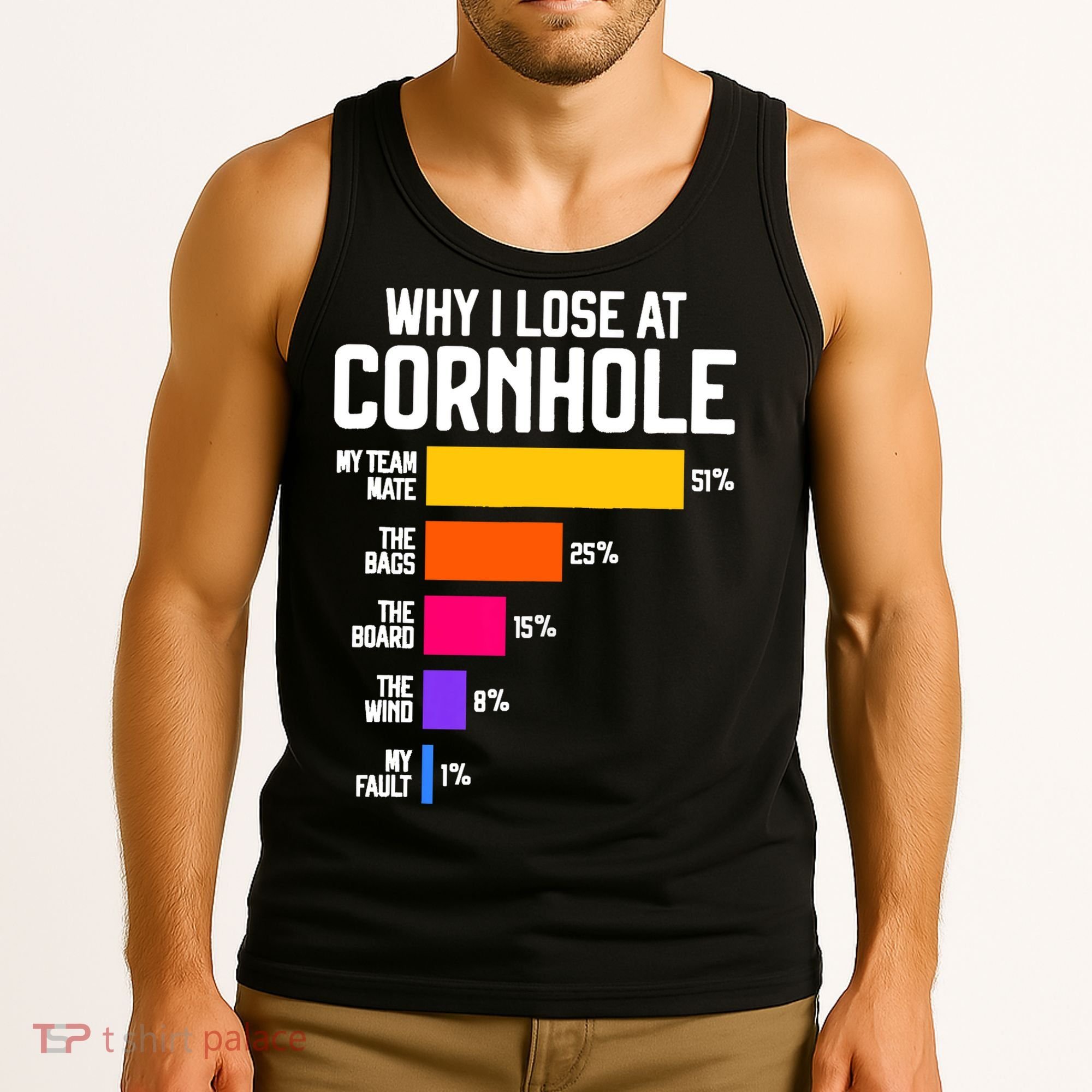 Why I Lose At Cornhole Humor Toss Like A Boss Tank Top
