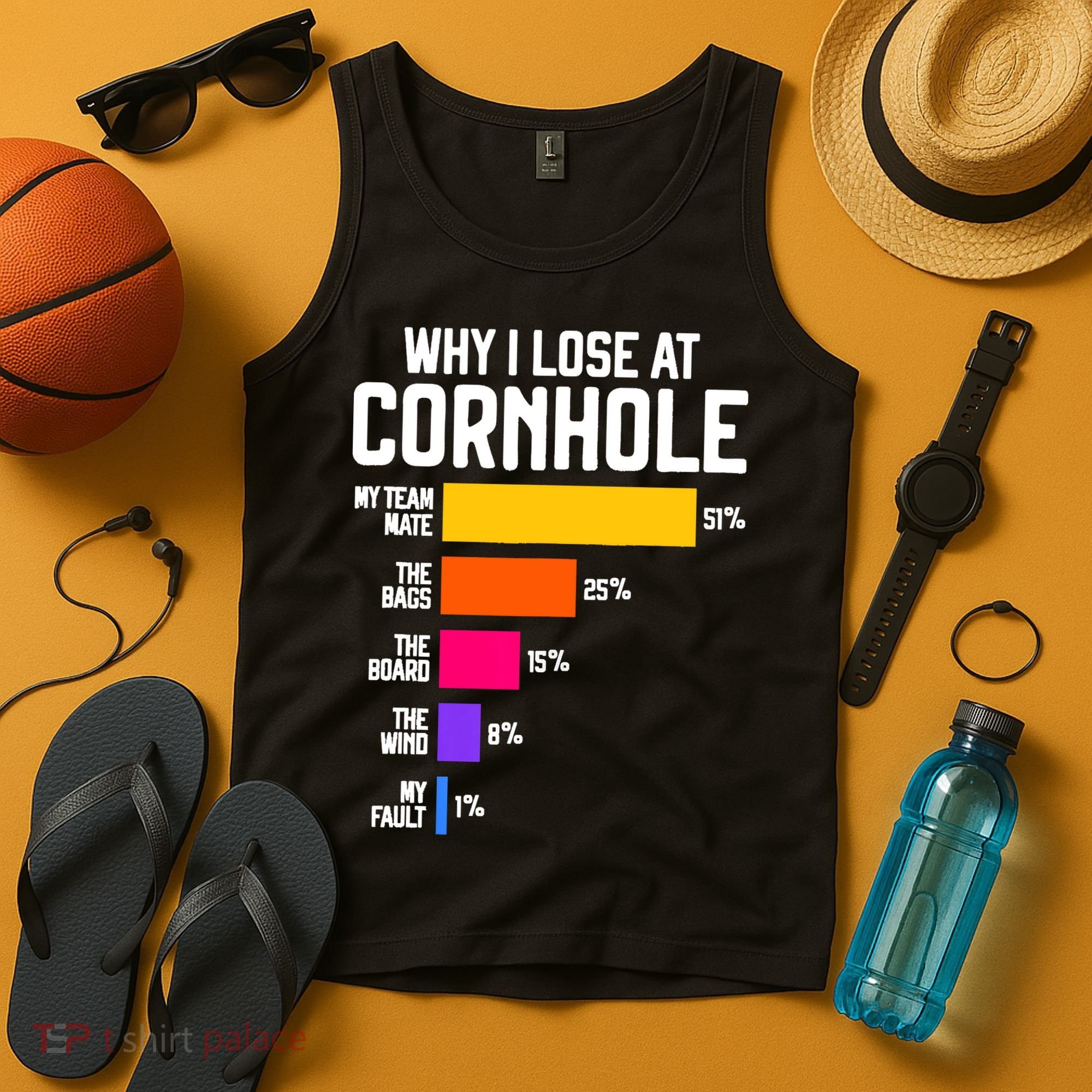 Why I Lose At Cornhole Humor Toss Like A Boss Tank Top