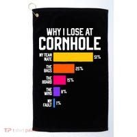 Why I Lose At Cornhole Humor Toss Like A Boss Golf Towel thumb 0