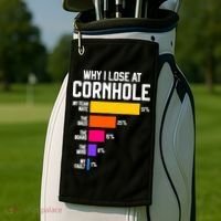 Why I Lose At Cornhole Humor Toss Like A Boss Golf Towel thumb 2