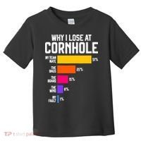 Why I Lose At Cornhole Humor Toss Like A Boss Toddler T-Shirt thumb 0