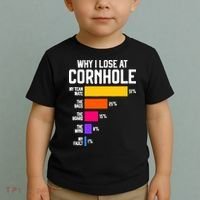Why I Lose At Cornhole Humor Toss Like A Boss Toddler T-Shirt thumb 2