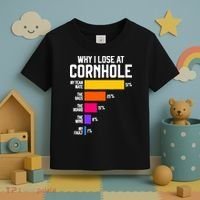 Why I Lose At Cornhole Humor Toss Like A Boss Toddler T-Shirt thumb 3