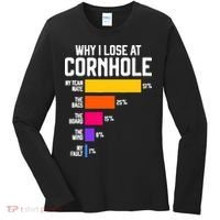 Why I Lose At Cornhole Humor Toss Like A Boss Women's Long Sleeve Shirt thumb 0