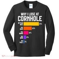 Why I Lose At Cornhole Humor Toss Like A Boss Kids Long Sleeve Shirt thumb 0