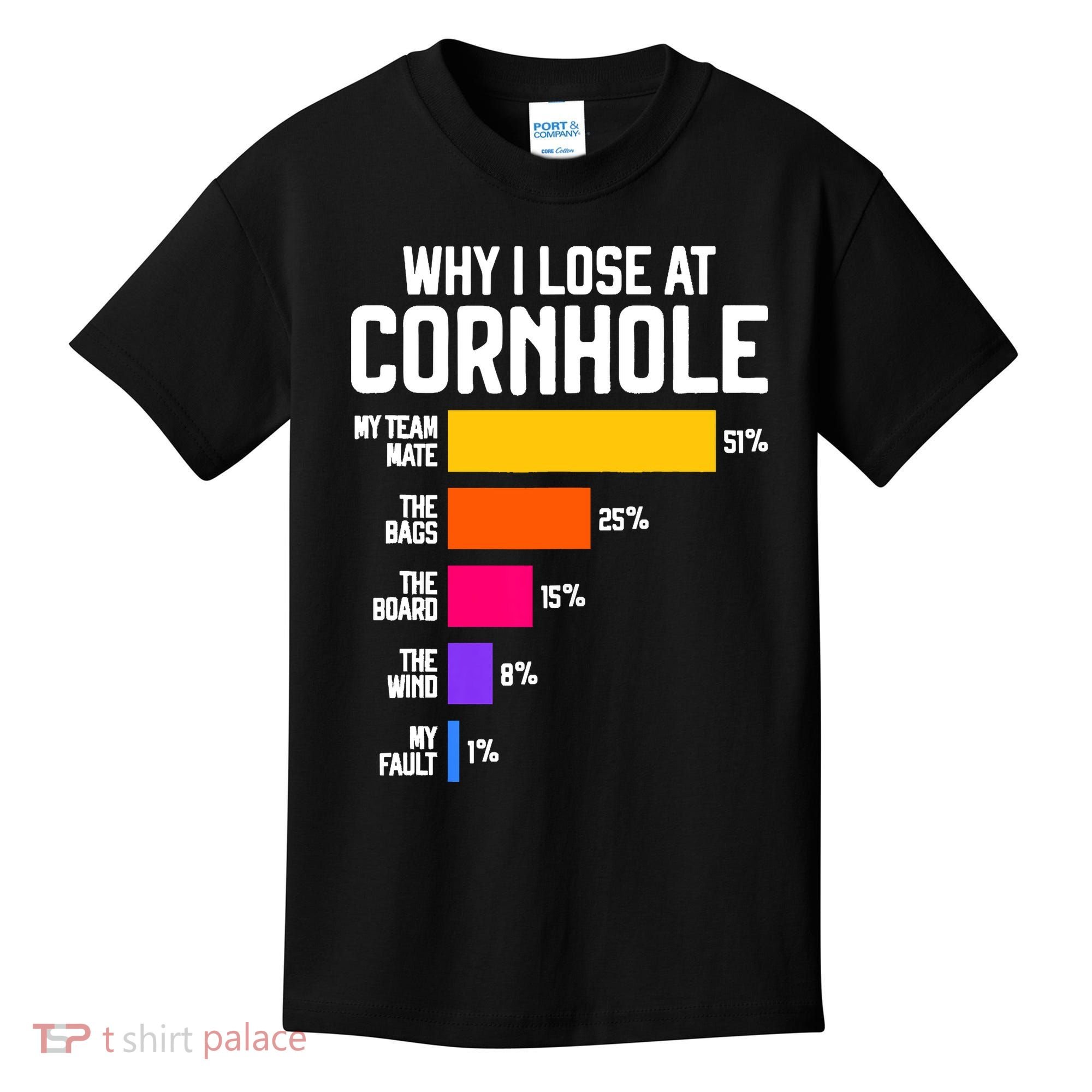 Why I Lose At Cornhole Humor Toss Like A Boss Kids T-Shirt