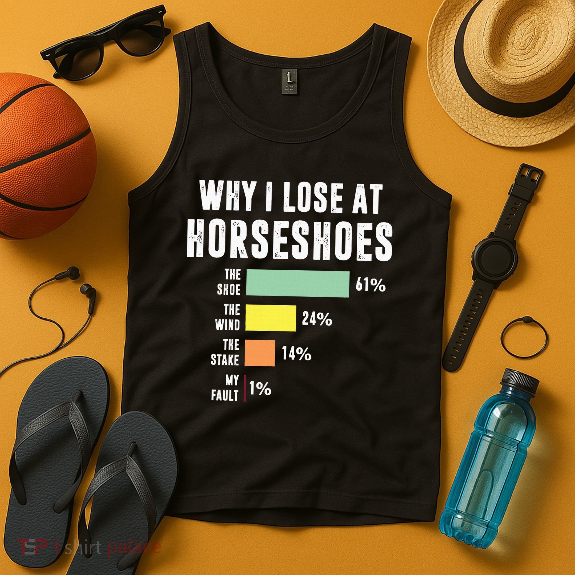Why I Lose At Horseshoes, Funny Horseshoe Pitching Tank Top