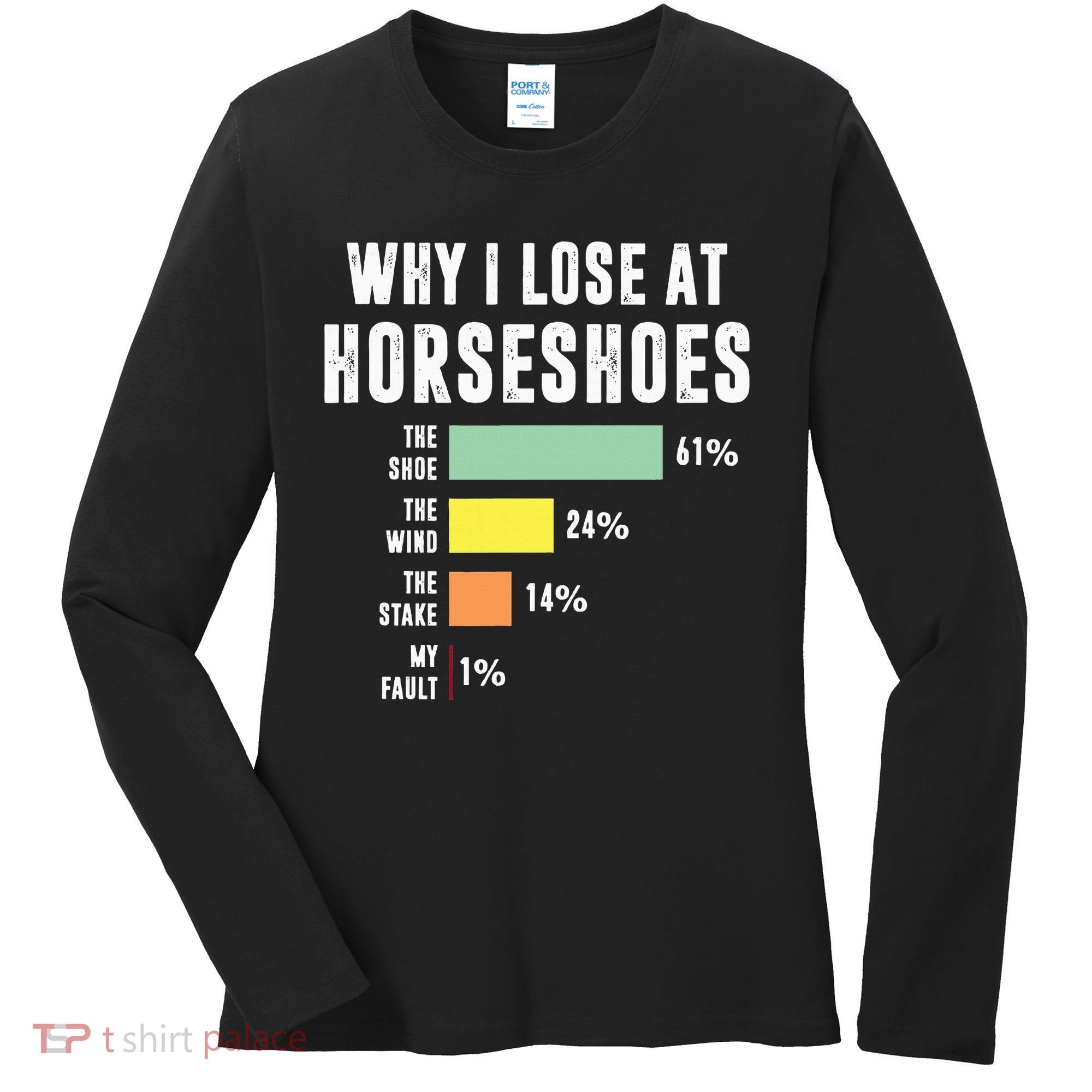 Why I Lose At Horseshoes, Funny Horseshoe Pitching Women's Long Sleeve Shirt