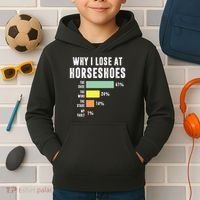 Why I Lose At Horseshoes, Funny Horseshoe Pitching Kids Hoodie thumb 2