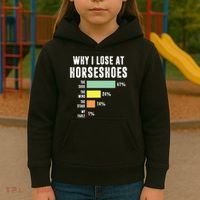 Why I Lose At Horseshoes, Funny Horseshoe Pitching Kids Hoodie thumb 3