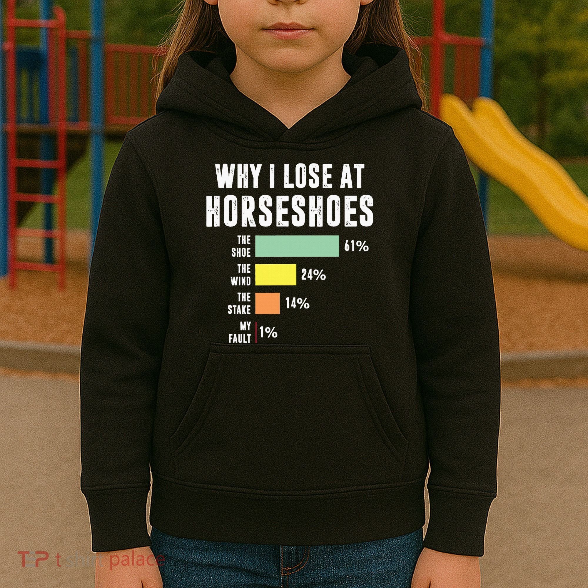 Why I Lose At Horseshoes, Funny Horseshoe Pitching Kids Hoodie