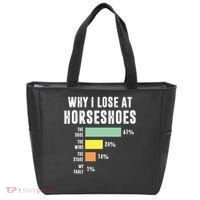 Why I Lose At Horseshoes, Funny Horseshoe Pitching Tote Bag thumb 0