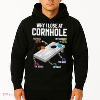 Why I Lose At Cornhole Humor Toss Like A Boss Hoodie thumb 2