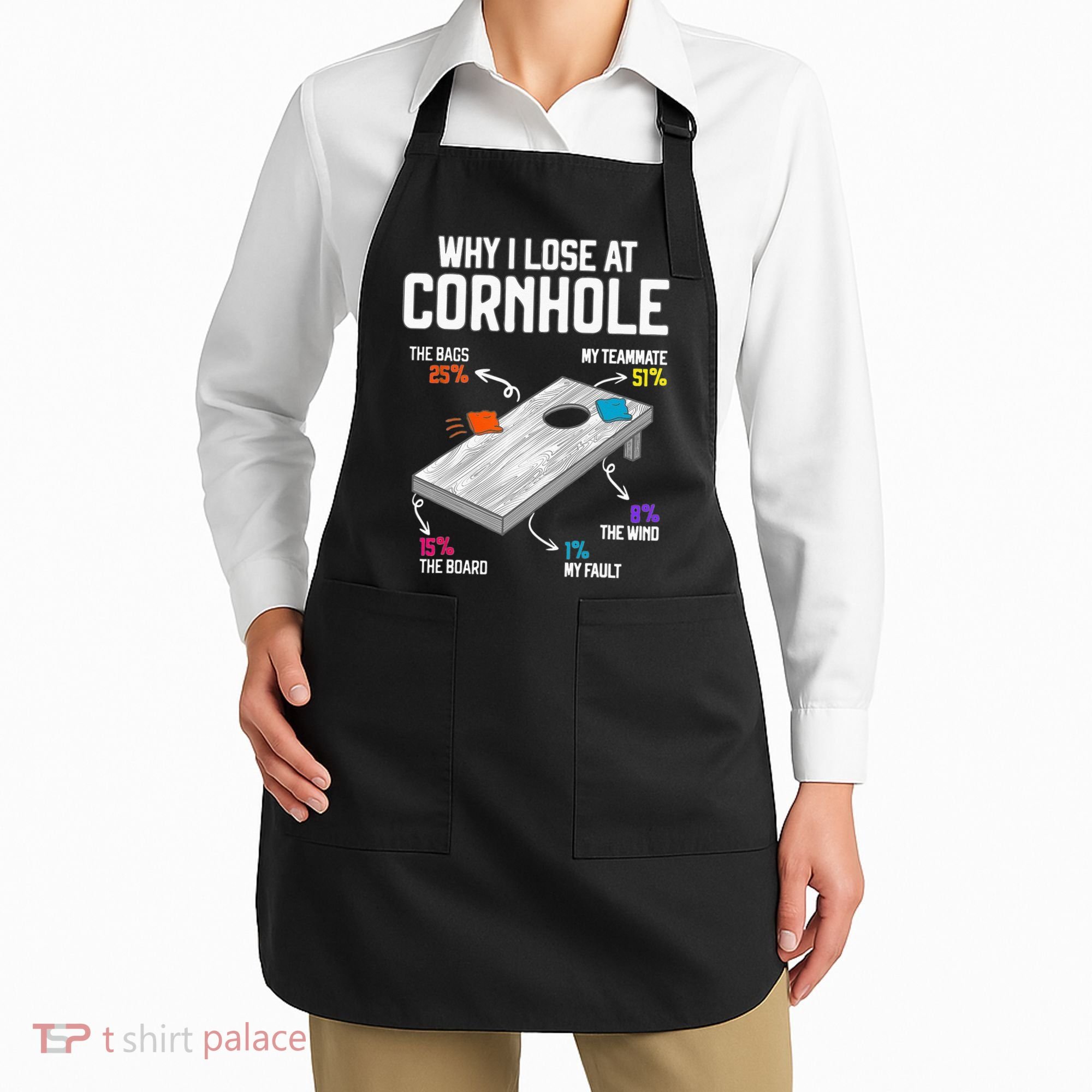 Why I Lose At Cornhole Humor Toss Like A Boss Apron