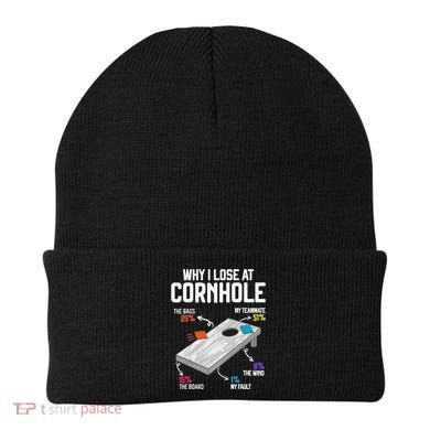 Why I Lose At Cornhole Humor Toss Like A Boss Beanie