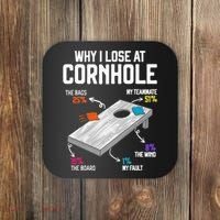Why I Lose At Cornhole Humor Toss Like A Boss Coaster thumb 0