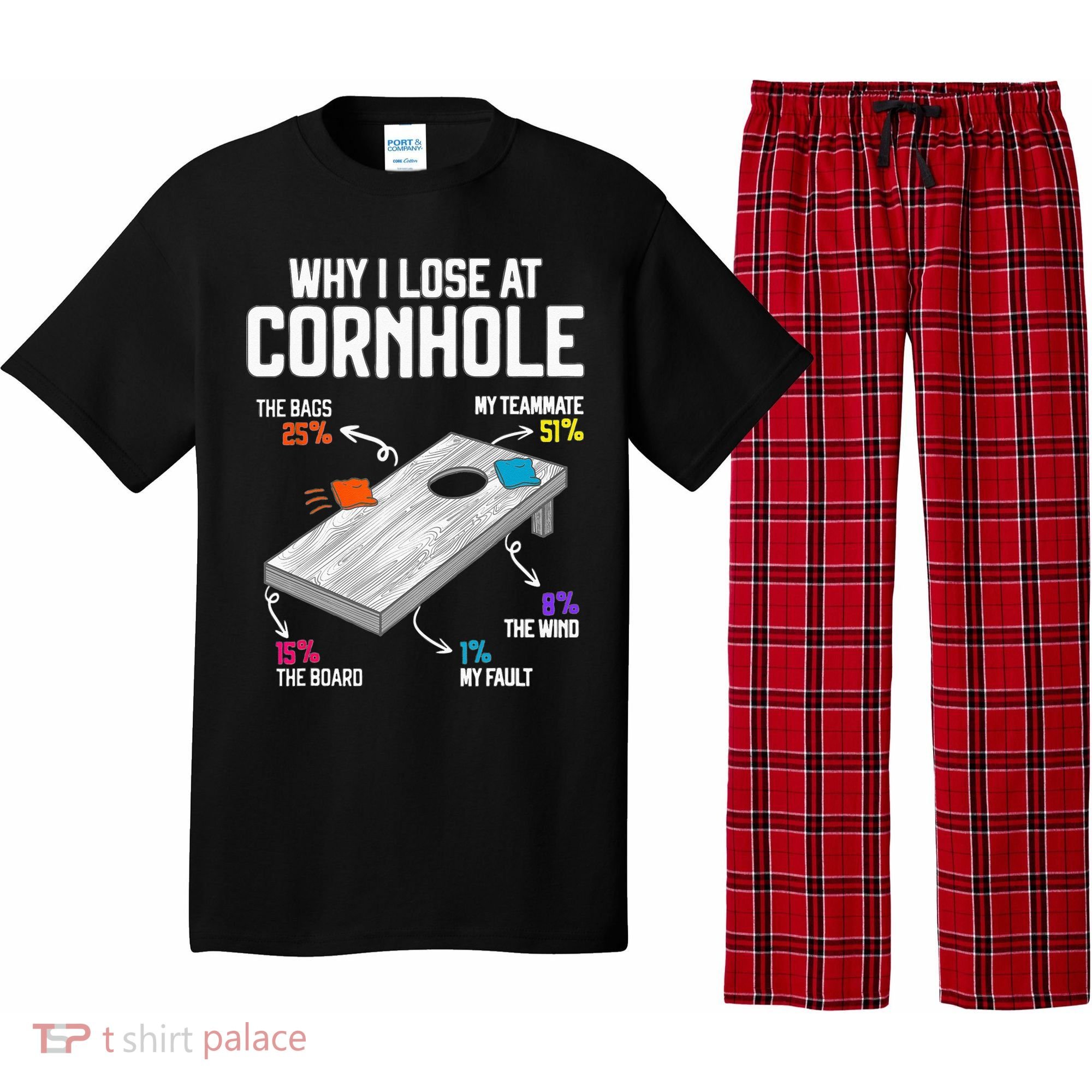 Why I Lose At Cornhole Humor Toss Like A Boss Pajama Set