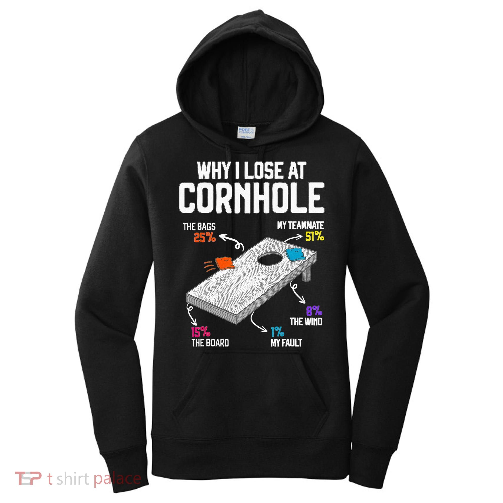 Why I Lose At Cornhole Humor Toss Like A Boss Women's Hoodie