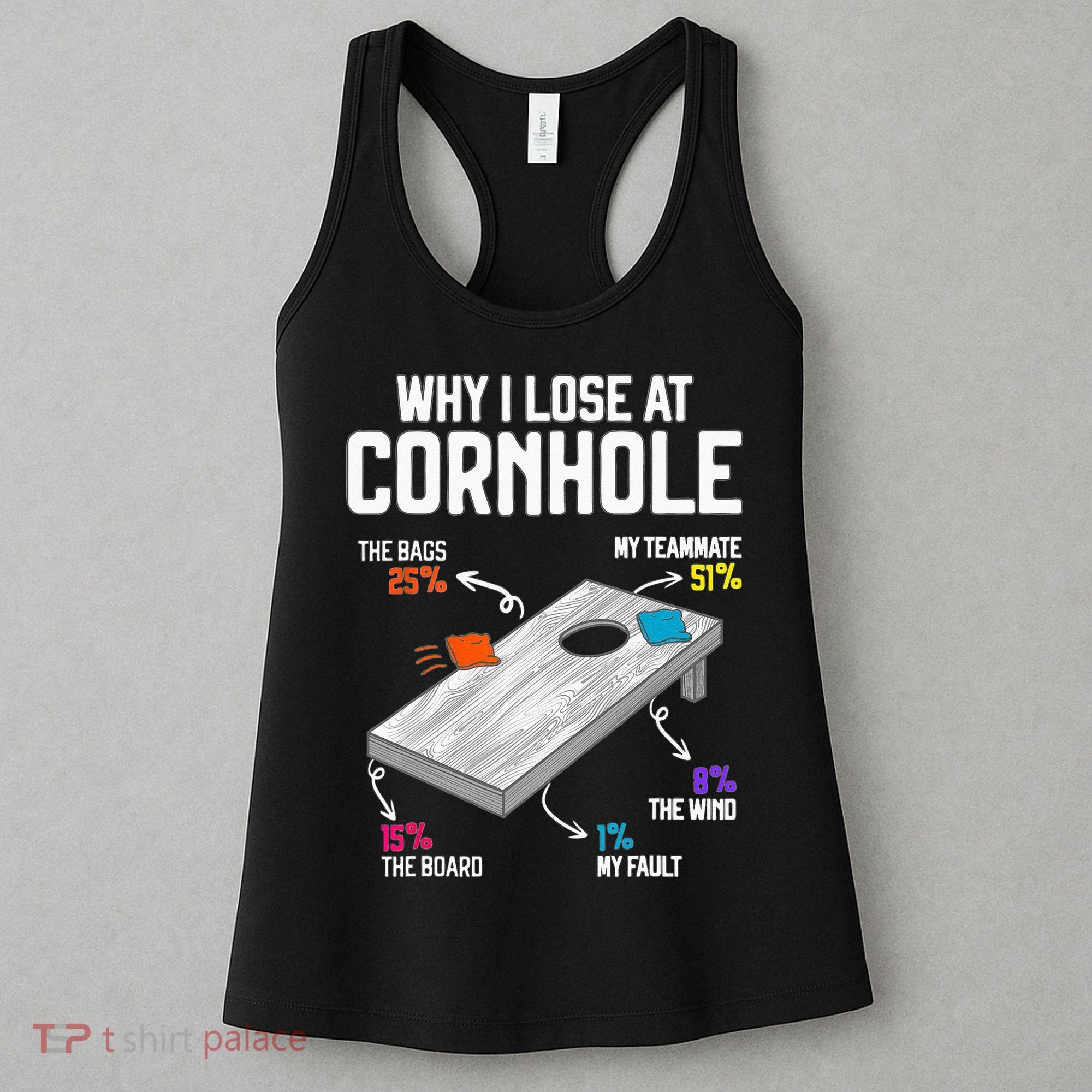 Why I Lose At Cornhole Humor Toss Like A Boss Women's Tank Top