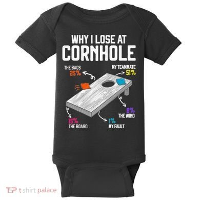 Why I Lose At Cornhole Humor Toss Like A Boss Baby Bodysuit