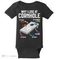 Why I Lose At Cornhole Humor Toss Like A Boss Baby Bodysuit thumb 0