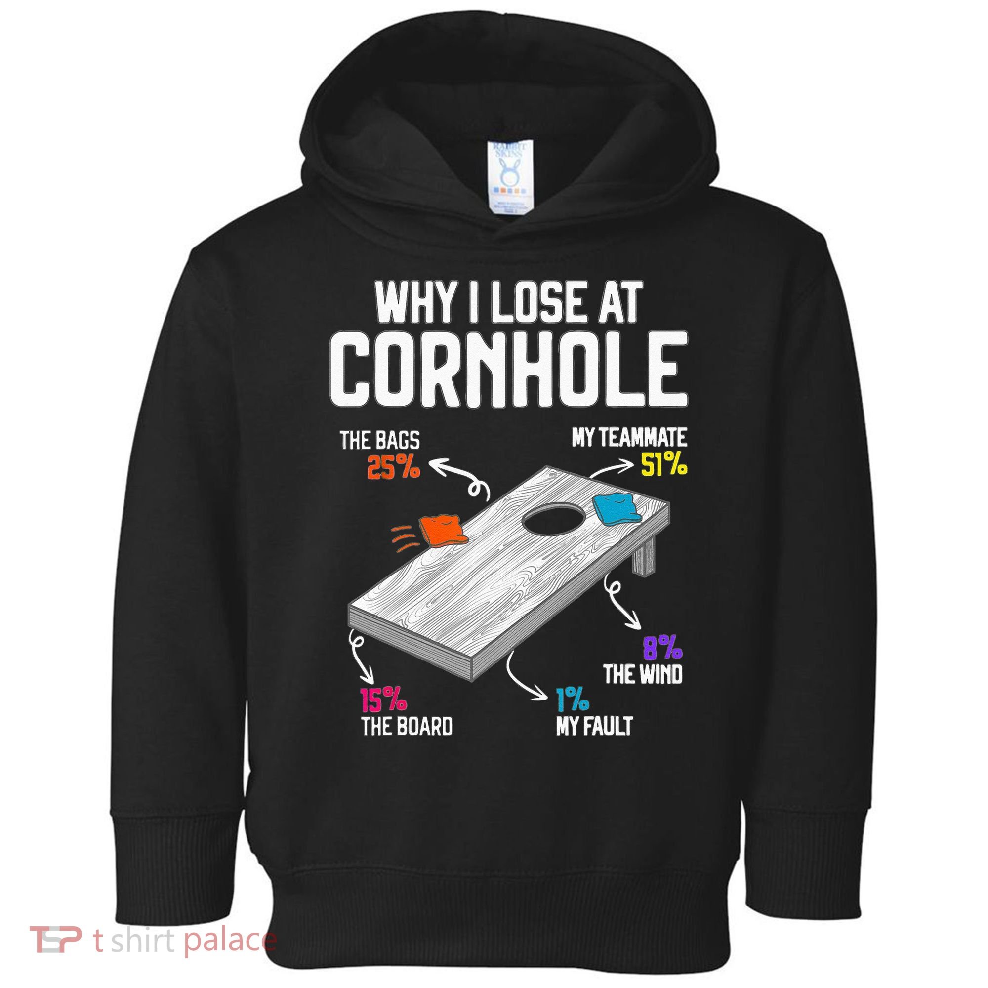 Why I Lose At Cornhole Humor Toss Like A Boss Toddler Hoodie