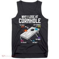 Why I Lose At Cornhole Humor Toss Like A Boss Tank Top thumb 0