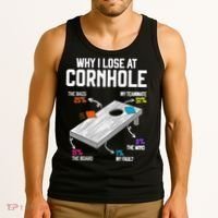 Why I Lose At Cornhole Humor Toss Like A Boss Tank Top thumb 3