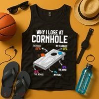 Why I Lose At Cornhole Humor Toss Like A Boss Tank Top thumb 4