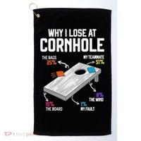 Why I Lose At Cornhole Humor Toss Like A Boss Golf Towel thumb 0