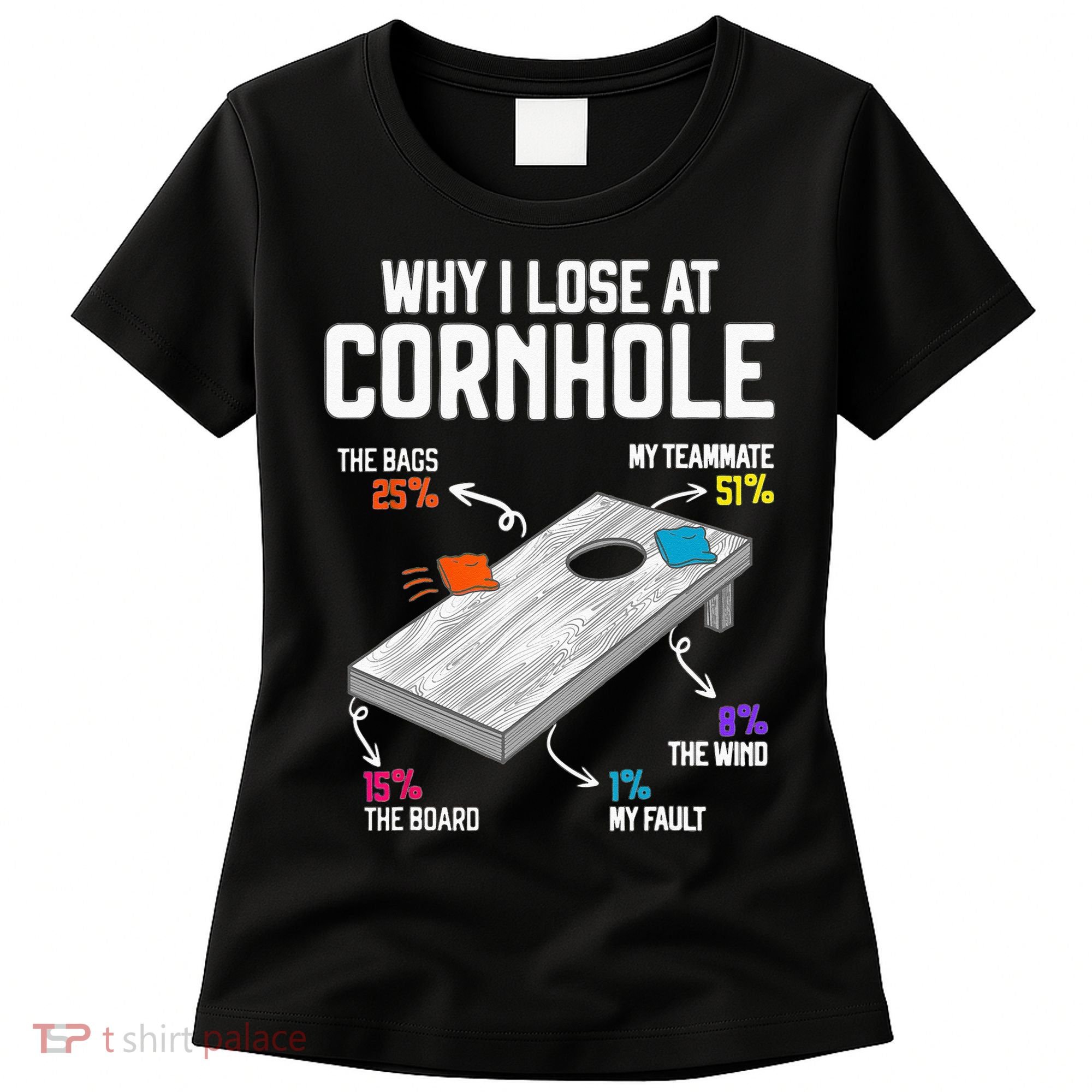 Why I Lose At Cornhole Humor Toss Like A Boss Women's T-Shirt