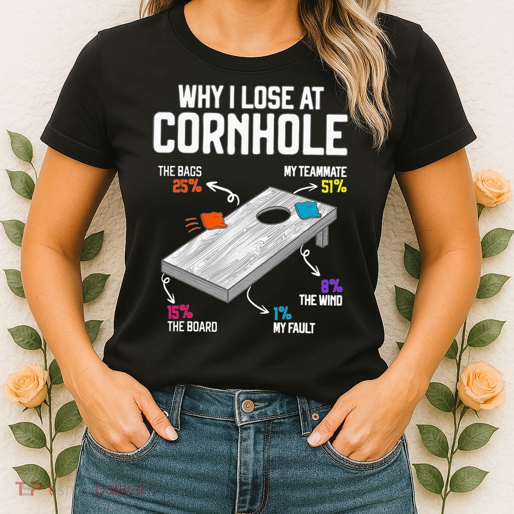 Why I Lose At Cornhole Humor Toss Like A Boss Women's T-Shirt