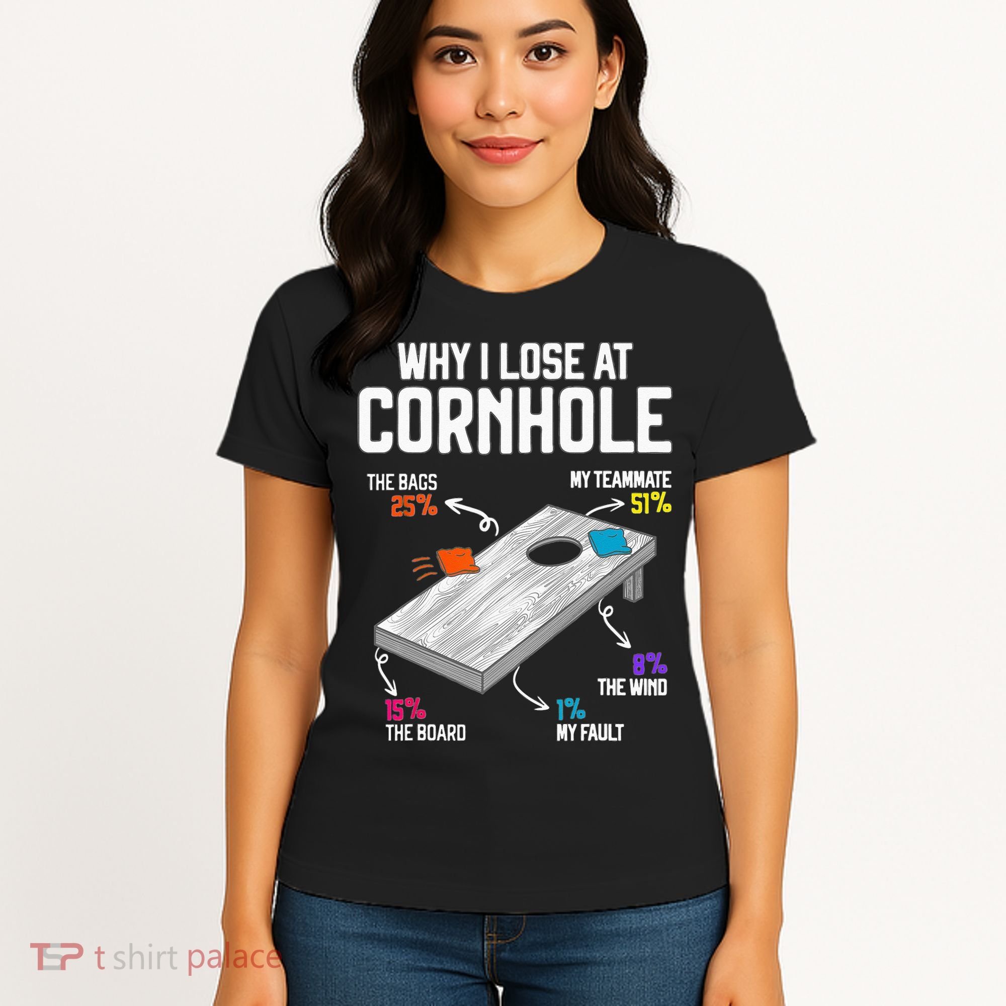 Why I Lose At Cornhole Humor Toss Like A Boss Women's T-Shirt