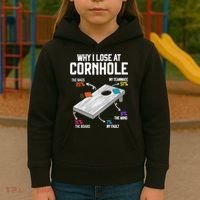 Why I Lose At Cornhole Humor Toss Like A Boss Kids Hoodie thumb 3