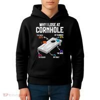 Why I Lose At Cornhole Humor Toss Like A Boss Kids Hoodie thumb 4