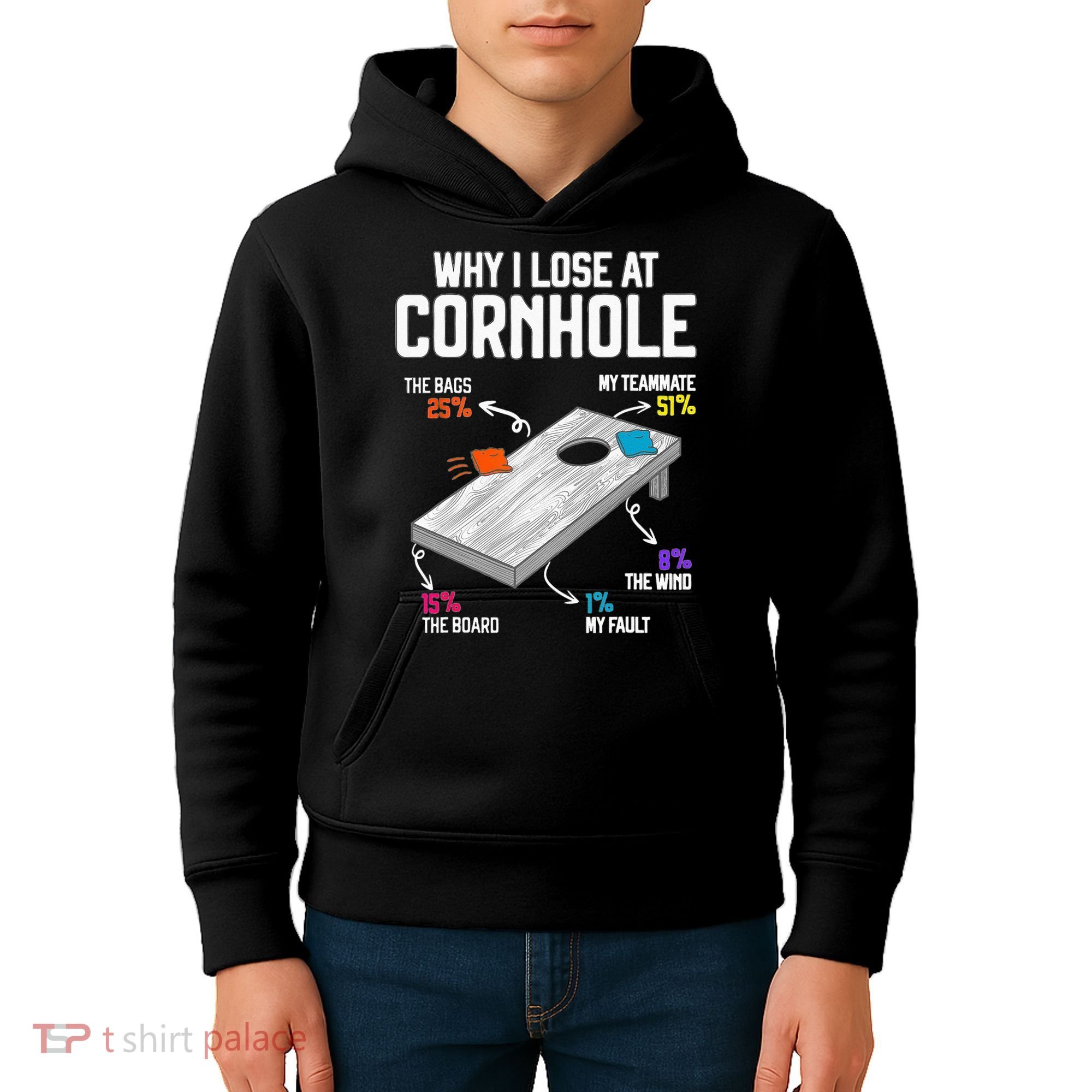 Why I Lose At Cornhole Humor Toss Like A Boss Kids Hoodie