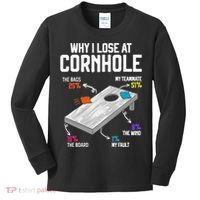 Why I Lose At Cornhole Humor Toss Like A Boss Kids Long Sleeve Shirt thumb 0