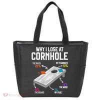 Why I Lose At Cornhole Humor Toss Like A Boss Tote Bag thumb 0