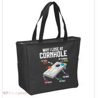 Why I Lose At Cornhole Humor Toss Like A Boss Tote Bag thumb 2