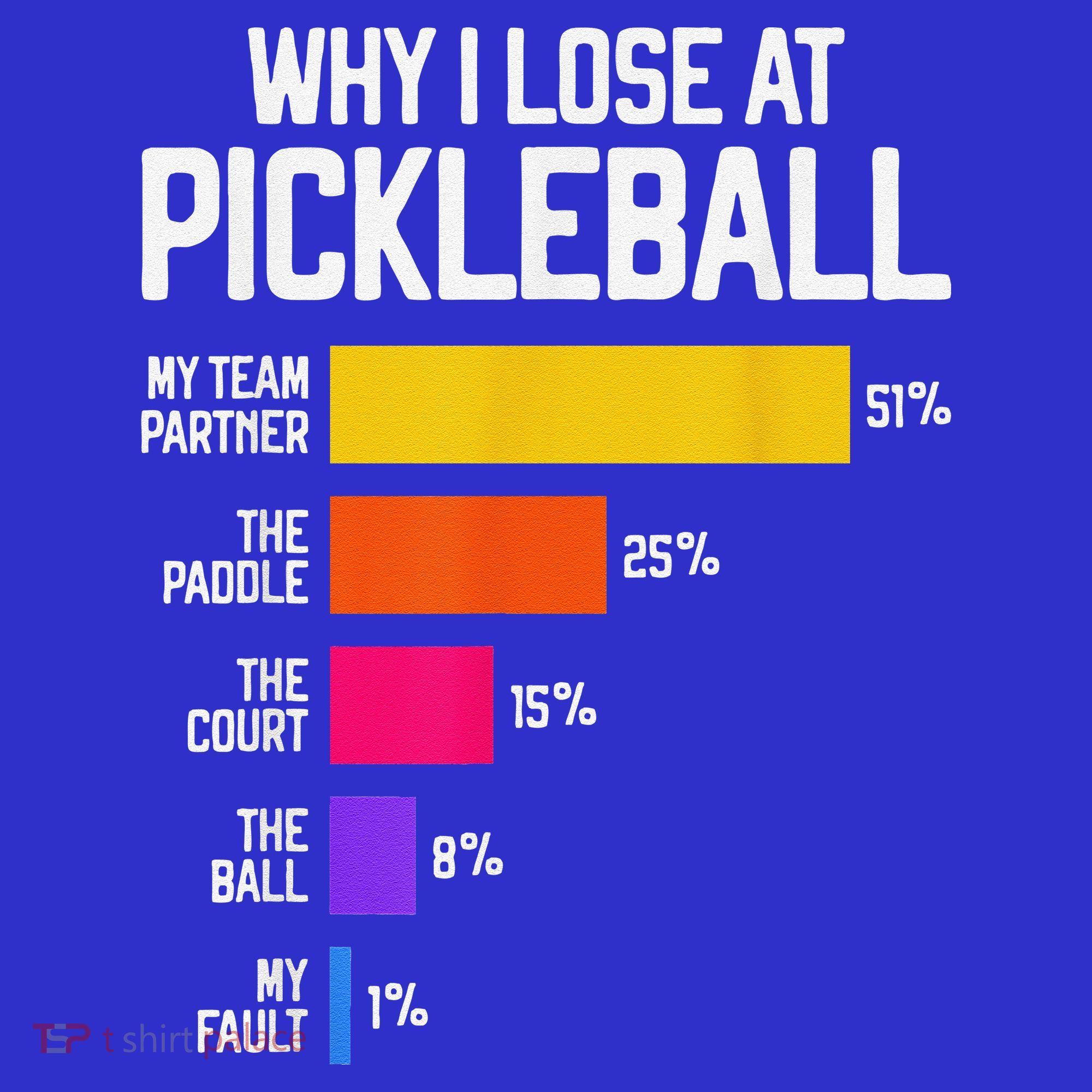 Why I Lose At Pickleball Humor Funny Pickleballers Women's T-Shirt