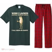 Wish I Lacked Critical Thinking Skills Y'all Seem So Happy Pajama Set thumb 0